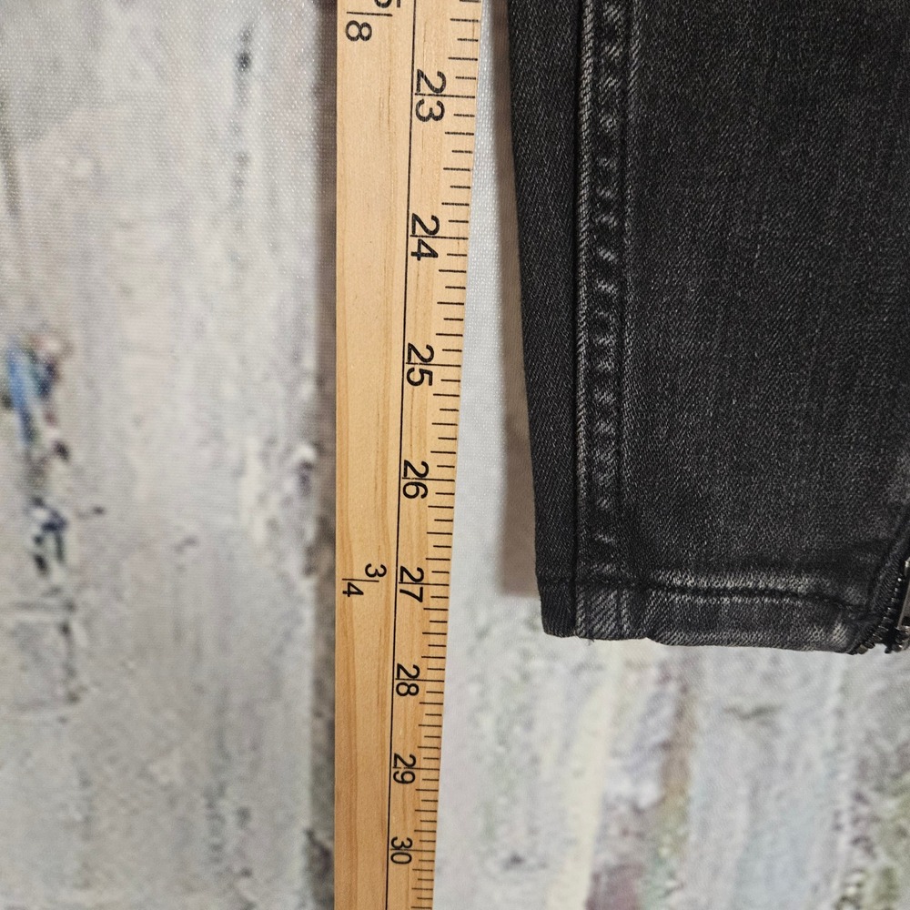 Pilcro and the Letterpress Anthropologie High Rise Moto Denim Leggings Black 25 - Picture 10 of 11